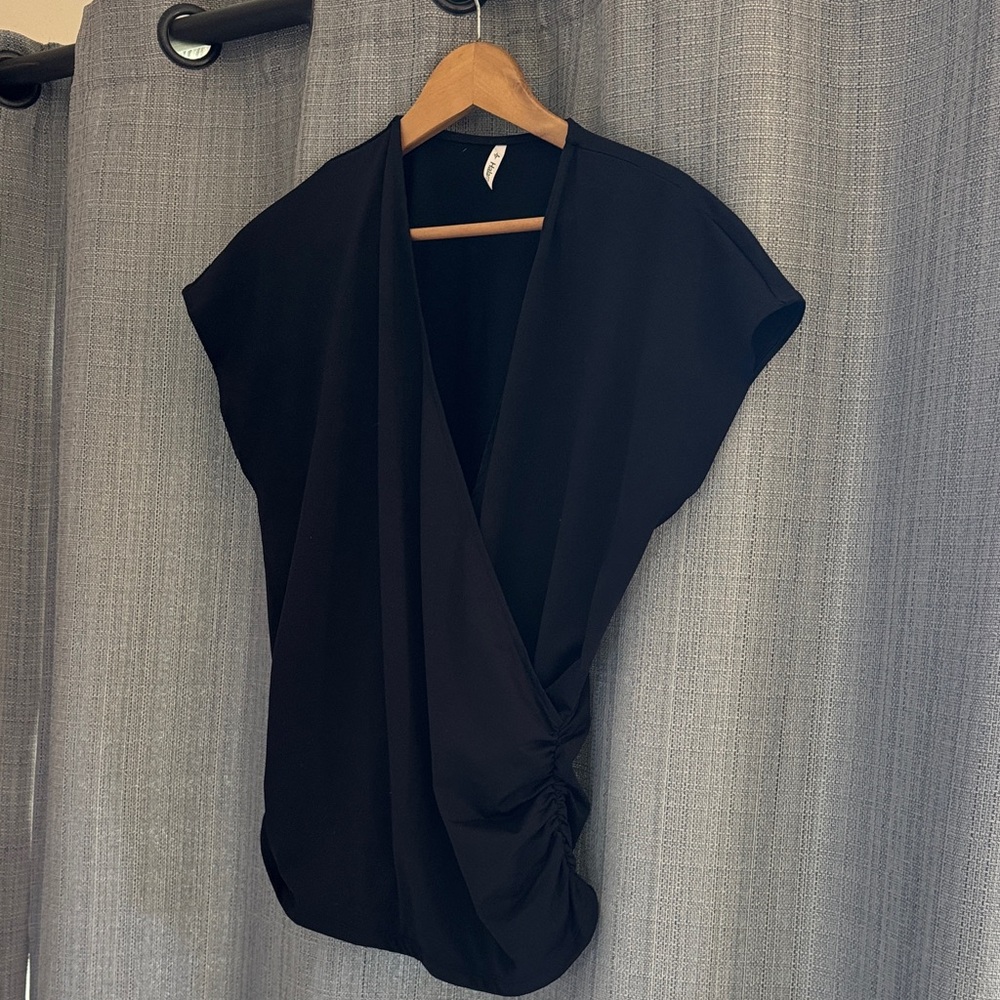 HALARA Black Draped Women's Blouse